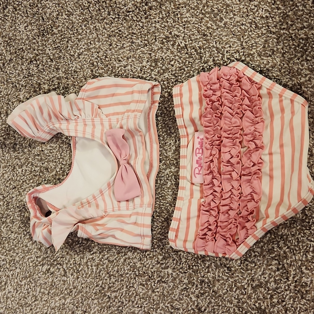 Striped Ruffle Swimwuit - Picture 3 of 4